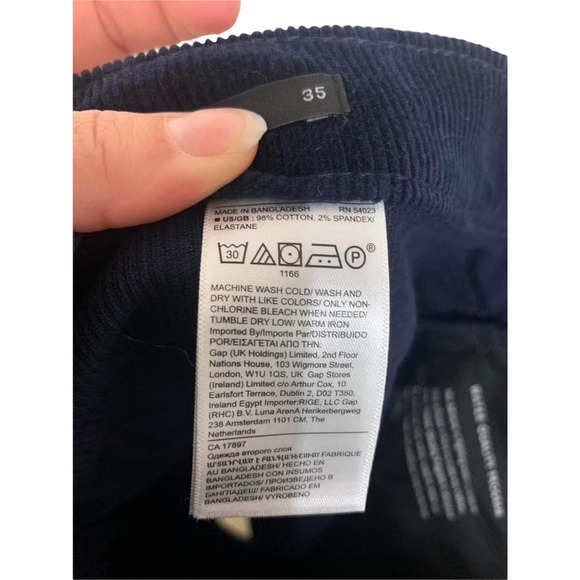 Banana Republic High-Rise Straight Corduroy Ankle Pant Hyper Navy Sz 35 NWT $120 - Picture 7 of 8